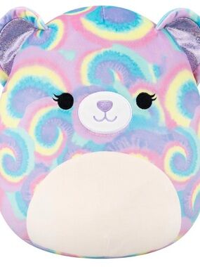 Squishmallow 12-Inch Jonessa the Purple Psychedelic Tie-Dye Bear - NWT